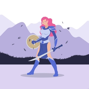 Warrior Woman Illustration