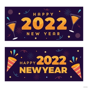 Happy New Year Banner Vector