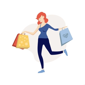Woman Shopping Illustration