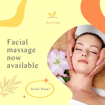 Free Facial Massage Ad Post, Instagram, Facebook Template to Edit Online