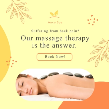 Free Massage Therapy Ad Post, Instagram, Facebook Template to Edit Online