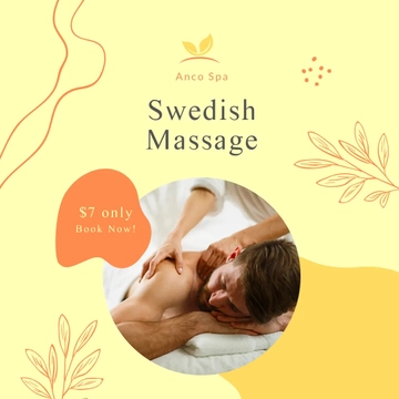 Free Swedish Massage Therapy Offer Post, Instagram, Facebook Template to Edit Online
