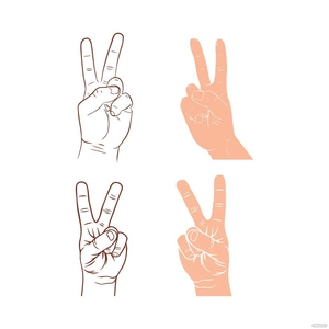 Hand Peace Vector