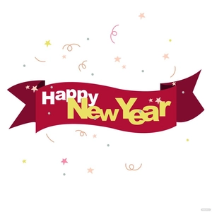 Happy New Year Ribbon Vector