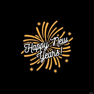 Inscription Happy New Year Vector