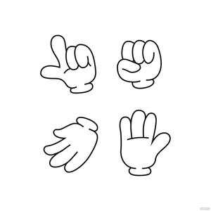 Mickey Mouse Hands Vector