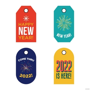 Happy New Year Tag Vector