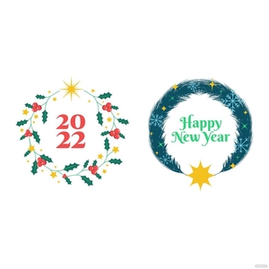 New Year Wreath Vector