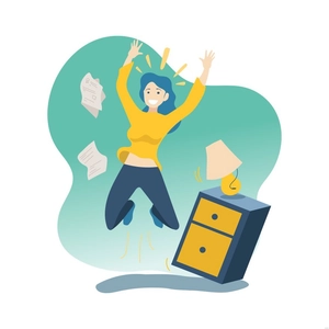 Cheering Woman Illustration