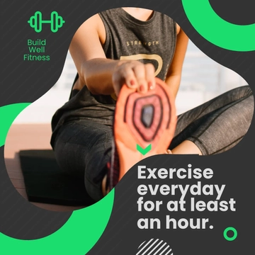 Free Fitness Tip Of The Day Post, Instagram, Facebook Template to Edit Online