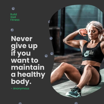 Free Fitness Quote Of The Day Post, Instagram, Facebook Template to Edit Online