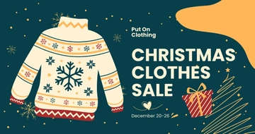 Free Christmas Clothes Sale Facebook Post Template to Edit Online