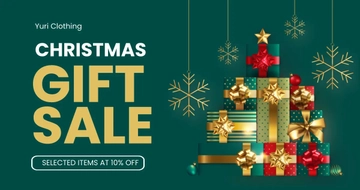 Free Christmas Gift Sale Facebook Post Template to Edit Online
