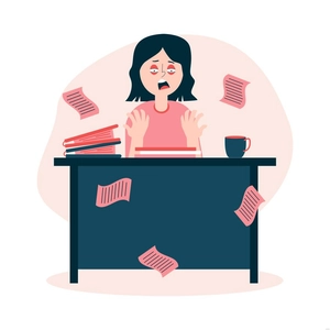 Tired Woman Illustration