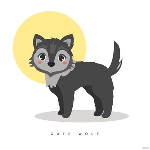 Cute Wolf Vector