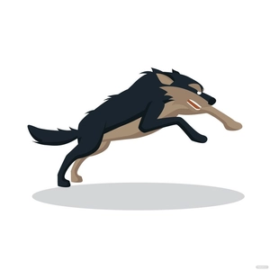 Jumping Wolf Vector