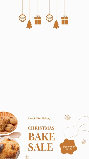 Free Christmas Bake Sale Snapchat Geofilter Template to Edit Online