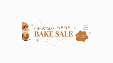 Free Christmas Bake Sale Youtube Banner Template to Edit Online