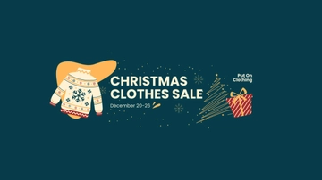Free Christmas Clothes Sale YouTube Banner Template to Edit Online