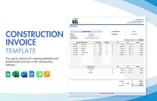 Construction Invoice Template