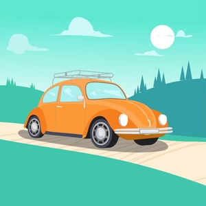 Orange Car Illustration