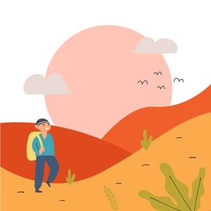Sunset Landscape Illustration