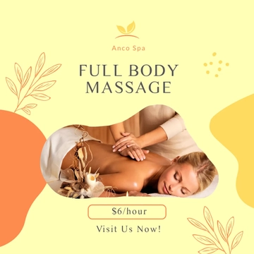 Free Full Body Massage Post, Instagram, Facebook Template to Edit Online