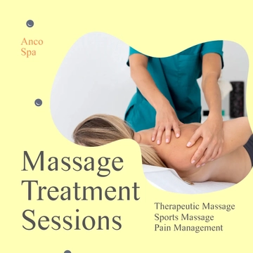 Free Massage Treatment Ad Post, Instagram, Facebook Template to Edit Online