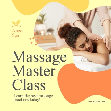 Free Massage Master Class Ad Post, Instagram, Facebook Template to Edit Online
