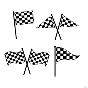 Black And White Racing Flag Vector