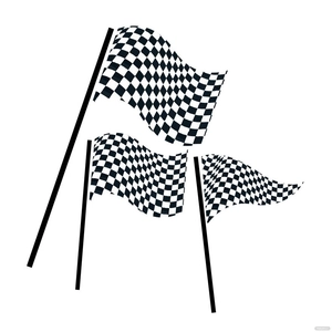 Car Racing Flag Vector
