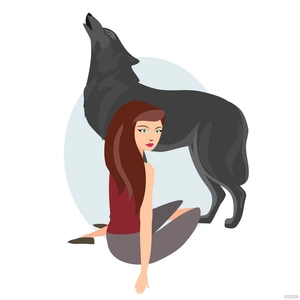Lady Wolf Vector