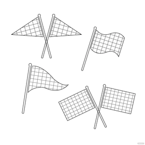 Racing Flag Outline Vector
