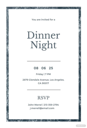 Sample Dinner Invitation Template