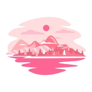 Pink Nature Illustration
