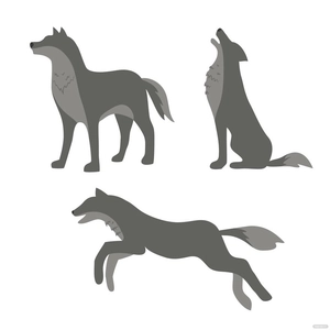 Wolf Full Body Vector