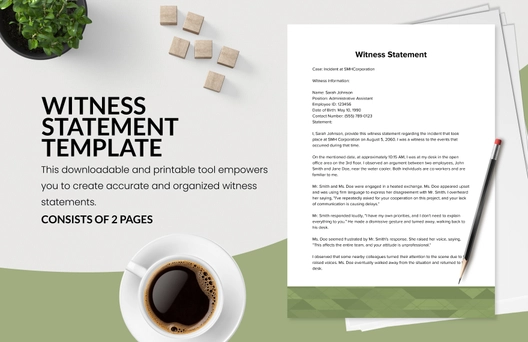 Witness Statement Template Witness Statement Template