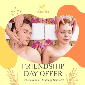 Free Friendship Day Massage Ad Post, Facebook, Instagram Template to Edit Online