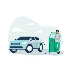 Electric Car Illustration