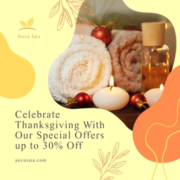 Free Thanksgiving Massage Specials Post, Facebook, Instagram Template to Edit Online