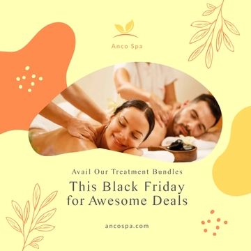 Free Black Friday Massage Deals Post, Facebook, Instagram Template to Edit Online