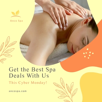 Free Cyber Monday Massage Specials Post, Facebook, Instagram Template to Edit Online