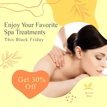 Free Black Friday Massage Sale Post, Facebook, Instagram Template to Edit Online
