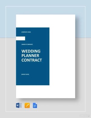 Wedding Planner Contract Template