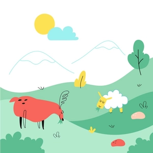 Nature Green Meadow Illustration