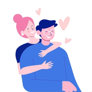 Man and Woman In Love Illustration