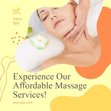 Free Resort Massage Promotion Post, Facebook, Instagram Template to Edit Online