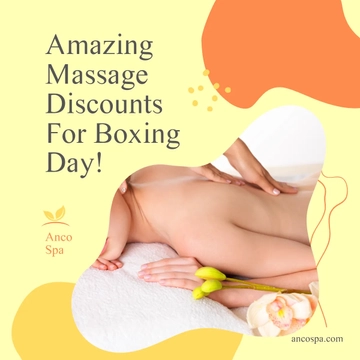 Free Boxing Day Massage Sale Post, Facebook, Instagram Template to Edit Online