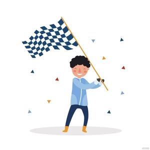 Man Waving Flag Vector