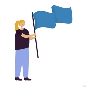 Holding Waving Flag Vector